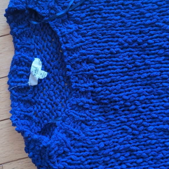 Royal Blue Chunky Loose Knit Maternity Sweater - Picture 3 of 3